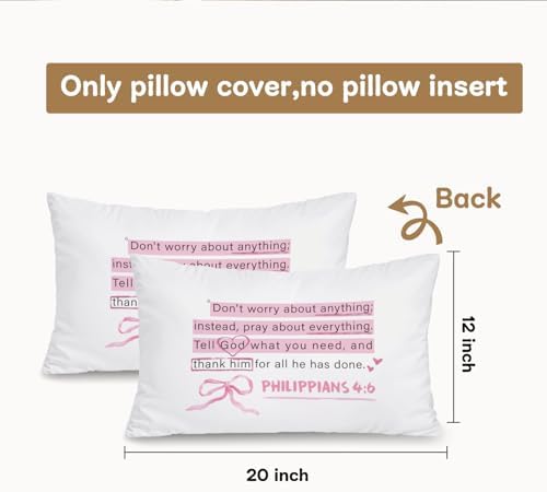 Coquette Preppy Pink Christian 12x20 Pillow Cover, Bible Scripture Philippians - Image 3