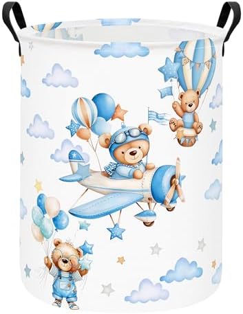 Foldable Waterproof Round Fabric Laundry Basket Home by QUEENLALA