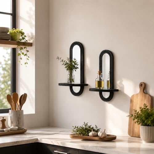 Artilady Floating Shelves with Arched Mirror - Image 6