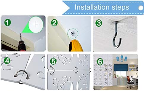 White Hanging Room Divider, 12 Pieces Wood-Plastic DIY Panel Screens Partition - Image 6
