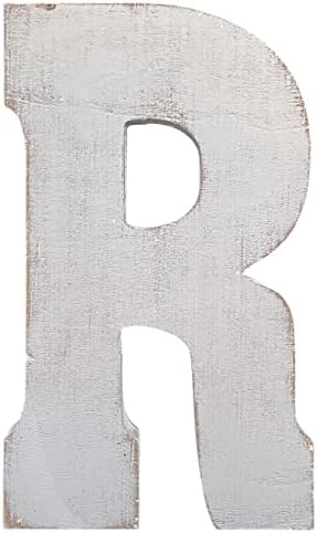Large Wood Letter Distressed White Wash Alphabet Wall Décor Monogram Letter by ABELOTS