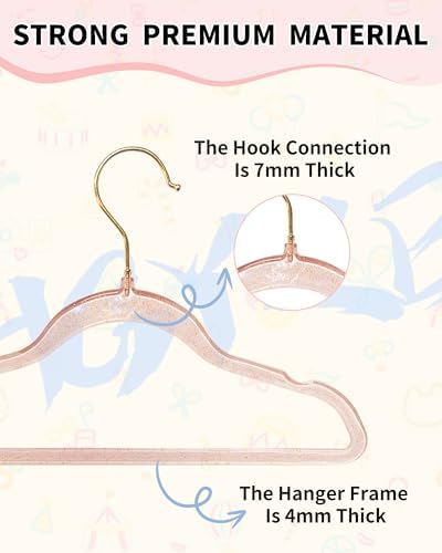 50pcs Slim Clear Toddler Hangers - Image 2