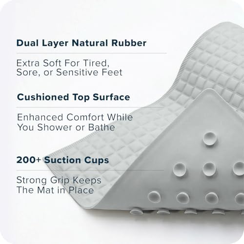 SlipX Solutions Pillow Top Soft Padded Non Slip Bathtub Mat - Image 6