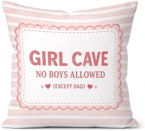 Pink Girl Cave Pillow Cover 18x18, Baby Girl Room Playroom Decor by Unknown