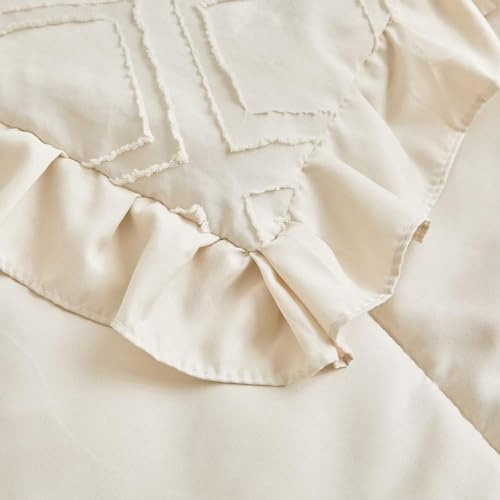 Mini Crib Bedding Set 3 Pieces Baby Boho Quilted Tufted Ruffles Comforter - Image 7