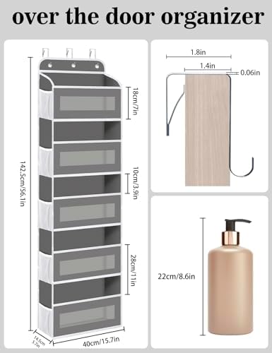 KYEVIS Over The Door Organizer, 5 Shelves Closet Door Hanging Storage and - Image 2