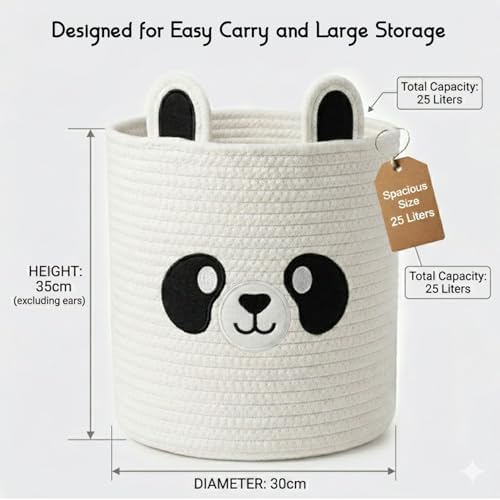Storage Basket, 14” x 12” Woven Cotton Rope Bin - Image 5