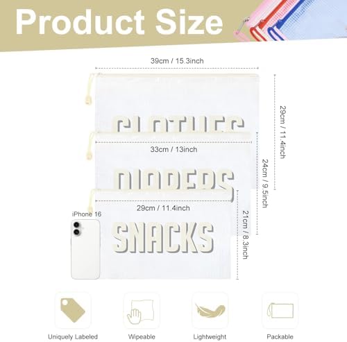 3pcs Hospital Bag Organizing Pouches - Image 2