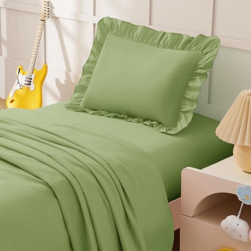 KKJIAF 3 Piece Sage Green Toddler Sheet Set - Image 3
