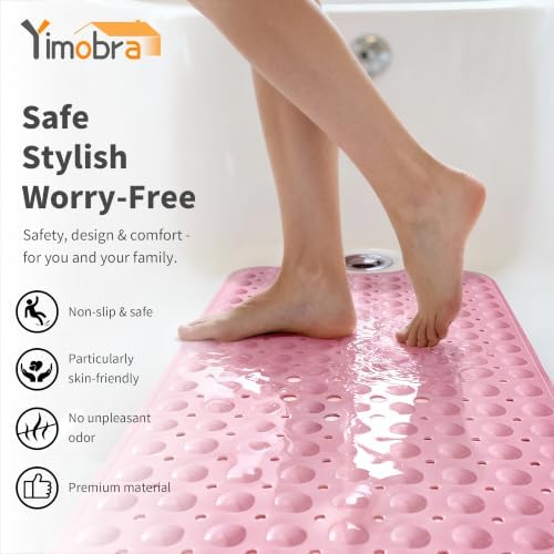 Yimobra Non Slip Bath Mat for Tub 40x16, Extra Long Bath Tub Mat - Image 5