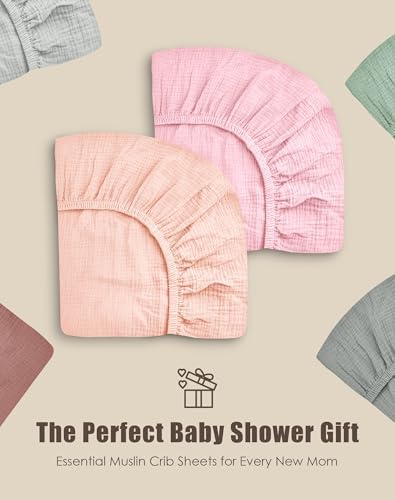SWEET DOLPHIN 2-Pack Muslin Crib Sheets - Image 7