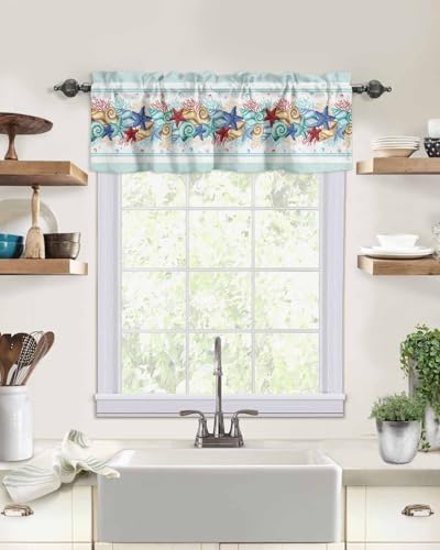Vandarllin Coastal Beach Kitchen Curtains Valances - Image 2