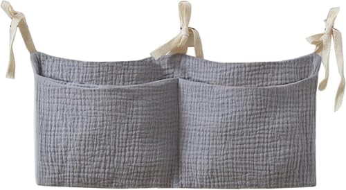 Bedside hanging bag for storing baby milk bottles and blankets by Unknown