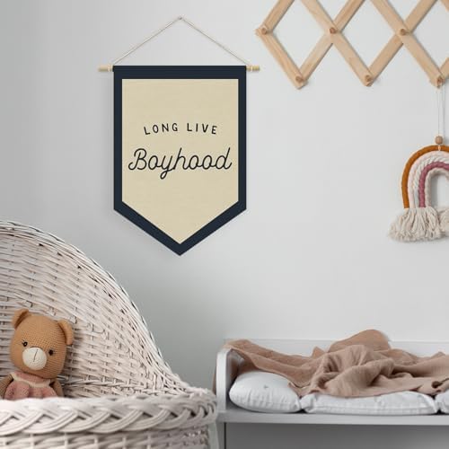 Boys Room Decor, Long Live Boyhood Linen Canvas Banner, Boy Nursery Wall - Image 6