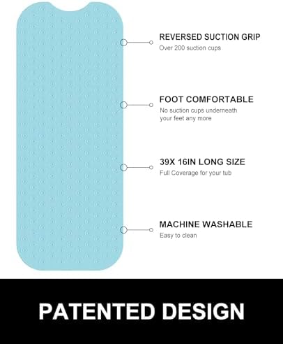 OTHWAY Bathtub Mat Non Slip, 39X16 inch Bath Mat - Image 4