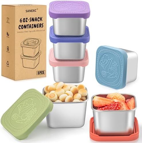 6 Oz Snack Containers with Lids by SANEXC