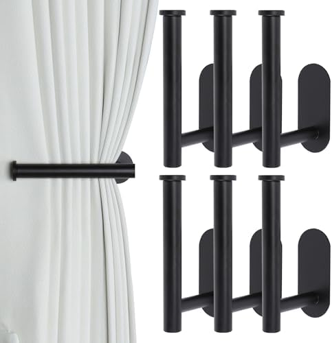 Groleca Adhesive Curtain Holdbacks No Drill Curtain Tiebacks, 6 Pack by GROLECA