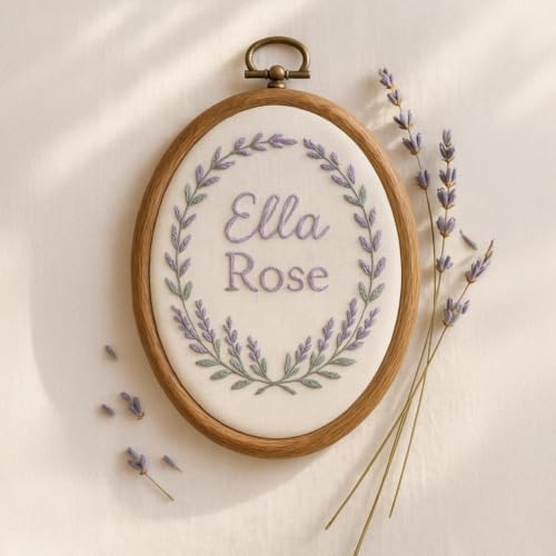 Personalized Baby Name Embroidery Hoop – Custom Newborn Announcement Sign - Image 7