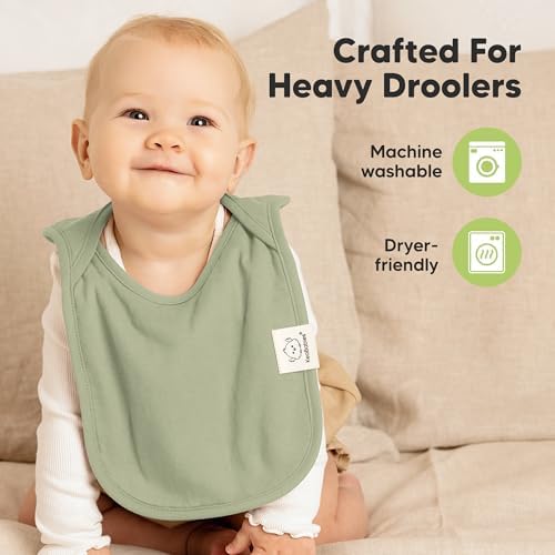 KeaBabies 8-Pack Bibs for Baby Girls, Pullover Baby Bibs - Image 6