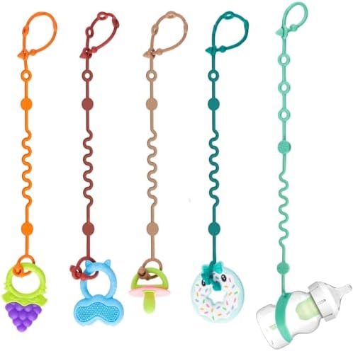 LittleHugs Toy Straps for Baby, Silicone Tether Pacifier Clip, No Throw Travel by LittleHugs