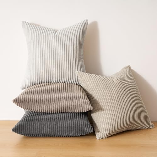 Topfinel 4 Packs Natural Decorative Throw Pillows Covers 26x26 Inch - Image 4