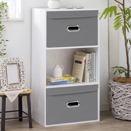 Linen Fabric Foldable Collapsible Storage Cube Bin Organizer Basket - Image 5