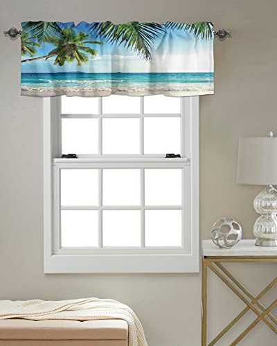 Vandarllin Palms Tree Ocean Kitchen Curtains Valances - Image 4