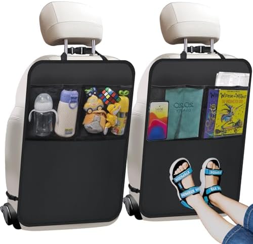 Kick Mats with Organizer -2 Pack Backseat Protector SeatCovers by Smiinky