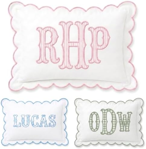 Monogram Pillow Covers, Personalized Initials Name Pillowcase, Embroidered by Locobird