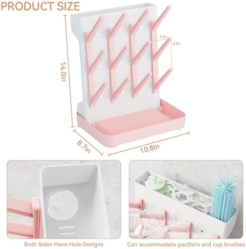 SuoXing Baby Bottle Drying Rack Space Saving, BPA Free Countertop Vertical - Image 3