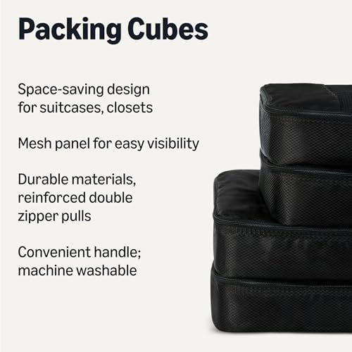 Amazon Essentials 4-Piece Packing Cubes Travel Accessories Set, Luggage - Image 2