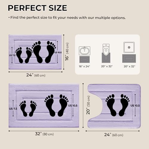 GRANNY SAYS Lilac Bathroom Rugs Set 3 Piece, Soft Microfiber Bath Mats - Image 2