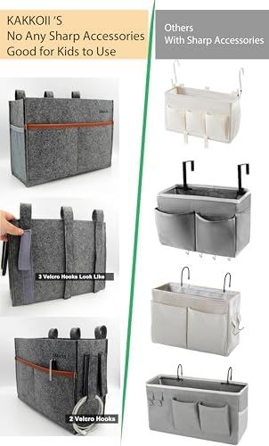 Bedside Caddy, Felt Bedside Storage Organizer, Hanging Storage Bag, Chair - Image 3