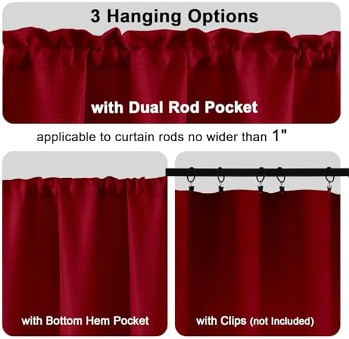 Chyhomenyc Red Short Curtain Valance - Image 5