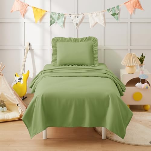KKJIAF 3 Piece Sage Green Toddler Sheet Set - Image 4