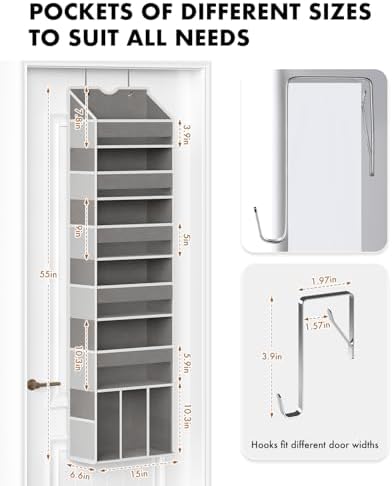 2-Pack Over The Door Organizer Hanging 6-Shelf Storage Organizer - Image 3