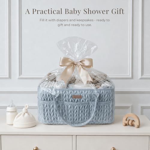 Konssy Baby Diaper Caddy Organizer, Braided Quilted Design - Image 7