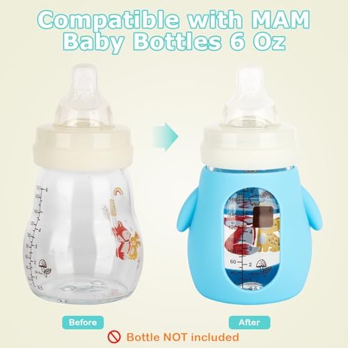 3 Pack Silicone Sleeves for Mam Baby Bottles 6oz, Anti Breakage Baby Bottle - Image 4