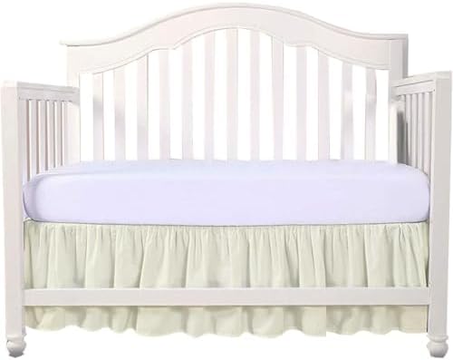 Crib Bed Skirt 28” x 52” with 14” Drop – Split Corners Dust Ruffle, Microfiber by Unknown