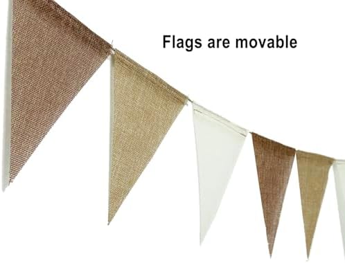 Pre-Strung Boho Pennant Banner Flags，Burlap Triangle Flags Bunting Garland - Image 2