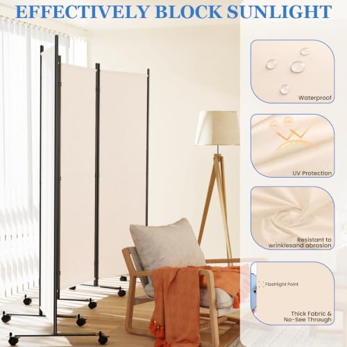 SUNALLY Room Divider Privacy Screens, 8 Panels Dividers - Image 3