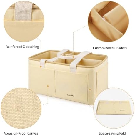Large Canvas Baby Diaper Caddy Organizer - Image 3