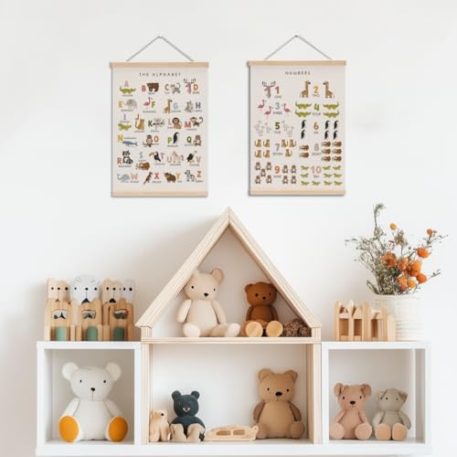 Cute Animal Number Chart Alphabet Poster Hanger, ABC Chart Wall Decor - Image 3