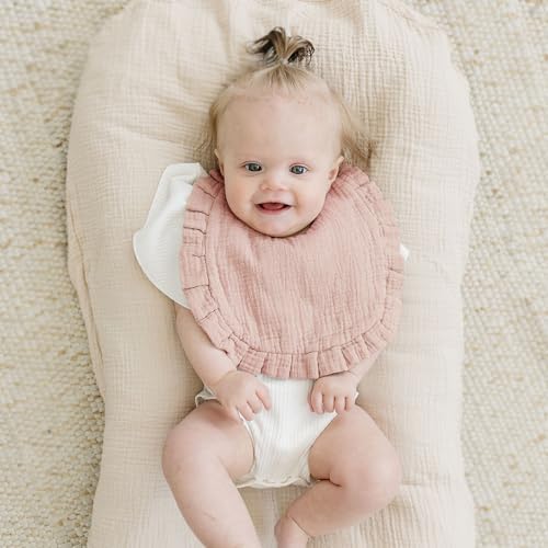 MairMore Muslin Baby Bibs, Ruffle Edge Drool Bibs - Image 4