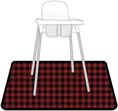 BapronBaby Red Buffalo Plaid Waterproof Splash Mat Catch All Floor Cover - Image 3