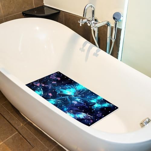 Shower Mat Non Slip 26.8 x 15.1 Inches, Butterfly Bathtub Mat Shower Stall Mats - Image 5