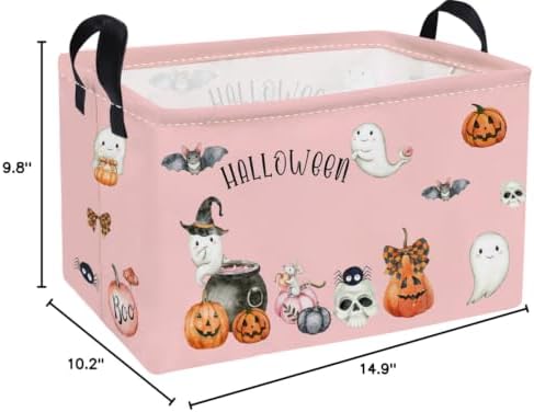 Essme Rectangular Halloween Baskets, Ghost Storage Box, Cute Basket - Image 2