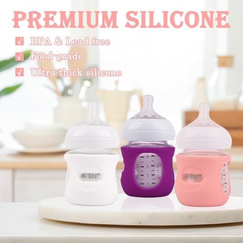 3 Pack Silicone Sleeves for Avent Natural Glass Baby Bottles 4 oz - Image 5