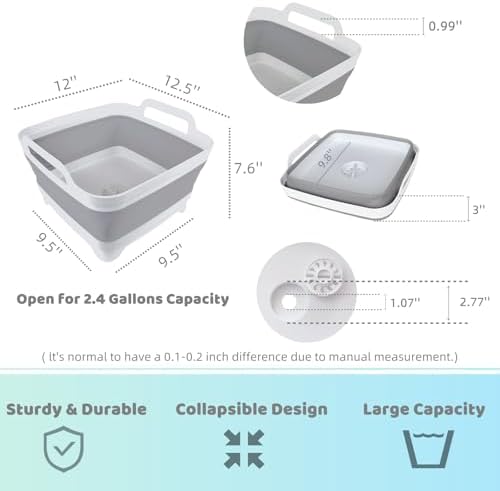 GIMWA 2.4Gal Collapsible Dish Basin - Image 3