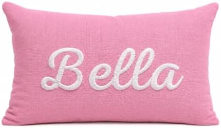 Custom Embroidered Monogram Pillow，Personalized Couples Name Wedding Decorative by JAXVVIQEN